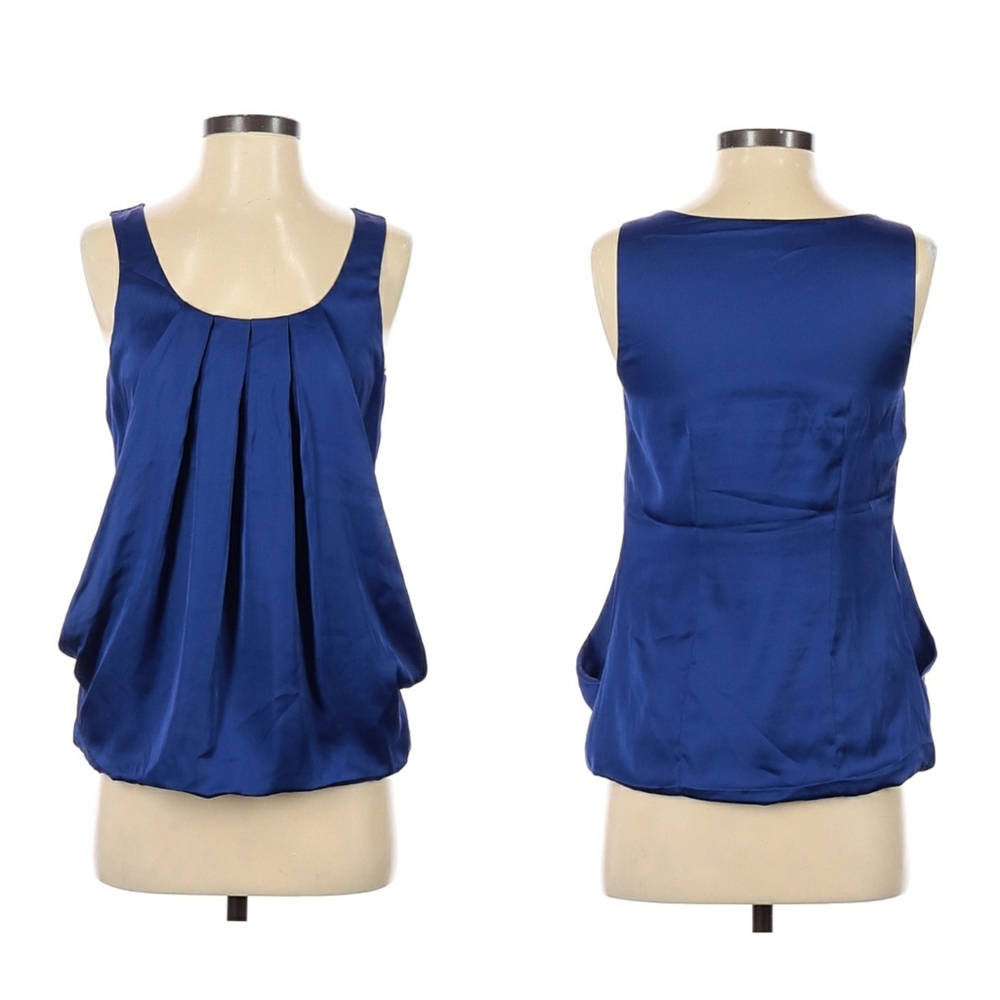 H & M Sleeveless Blue Blouse Size 4 Scoop Neck - Picture 2 of 6